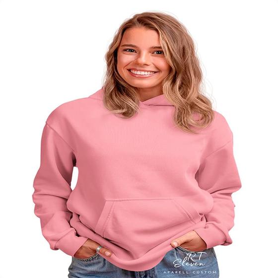 Imagem de Casaco Moletom liso Masculino e Feminino blusa de frio Canguru-M006