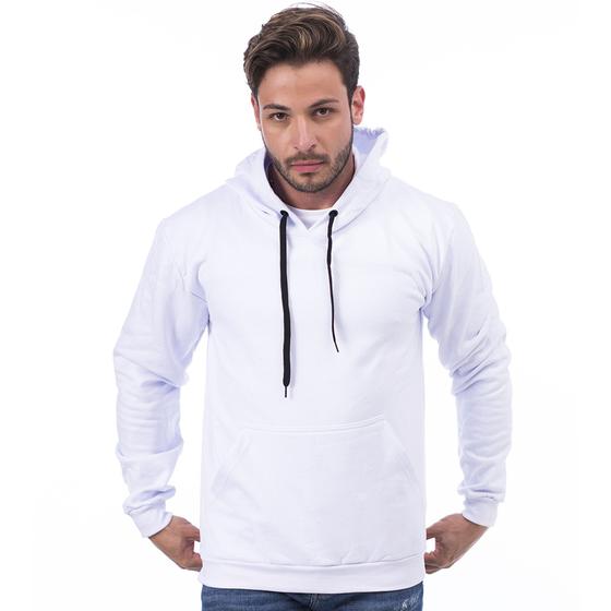 Imagem de Casaco Moletom Masculino e Feminino Blusa de frio Canguru Com Bolso e Capuz -RM001