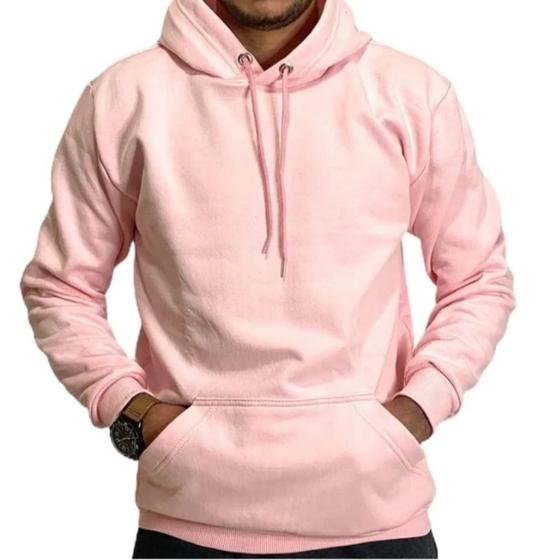 Imagem de Casaco Moletom Masculino e Feminino Blusa de frio Canguru Com Bolso e Capuz -RM001