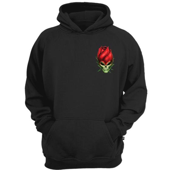 Imagem de Casaco moletom rose skull caveira de rosa blusa de frio drip