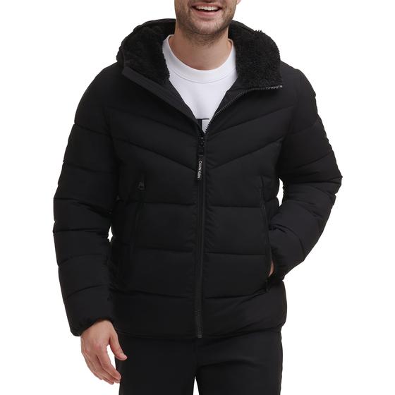 Imagem de Casaco Puffer Calvin Klein Masculino - Jaqueta Elástica Ebony Tamanho S