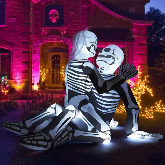 Imagem de Casal de Esqueletos Infláveis de Halloween (2m) com LEDs - GOOSH