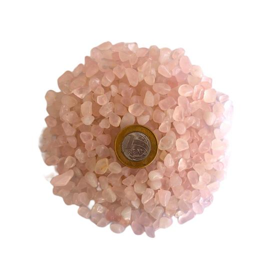 Imagem de Cascalho De Pedra Quartzo Rosa Natural Rolada 500g