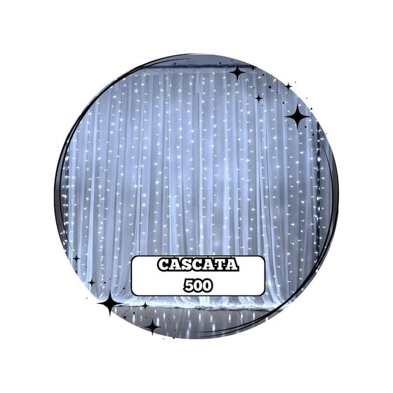 Imagem de Cascata 200 Leds com fio branco - 8 funções - 220V - Branco Frio