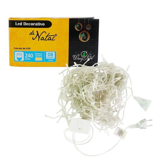 Imagem de Cascata 240 Leds 4,3m Natal 127v Pisca Pisca