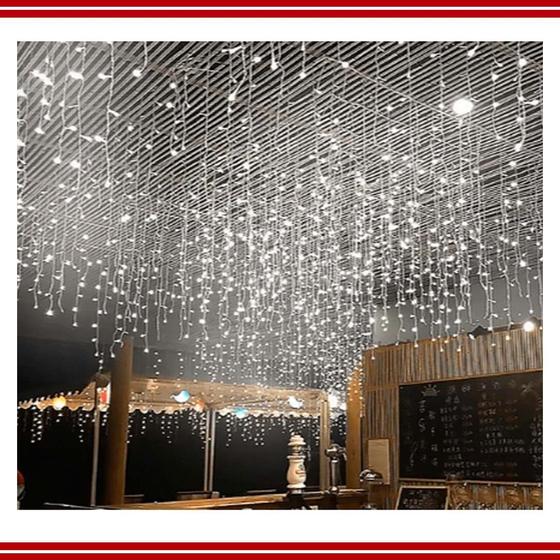 Cascata 400 Led's 10m Fixo ou 8 Funções 110v/220v Menor preço em Cascata 400 Led's 10m Fixo ou 8 Funções 110v/220v