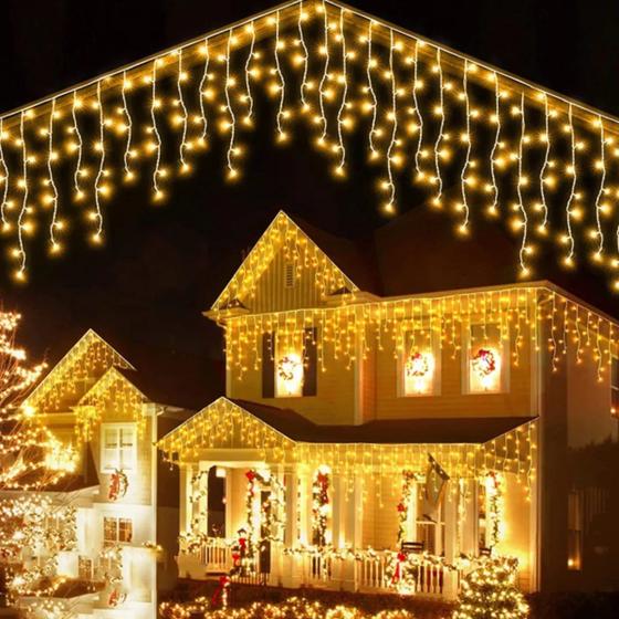 Imagem de Cascata 400 Leds 10m Fio Branco Luz Led Decoração Natal 110v