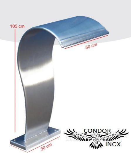 Imagem de Cascata aço inox naja grande 105cm para piscina garantia fabricante 