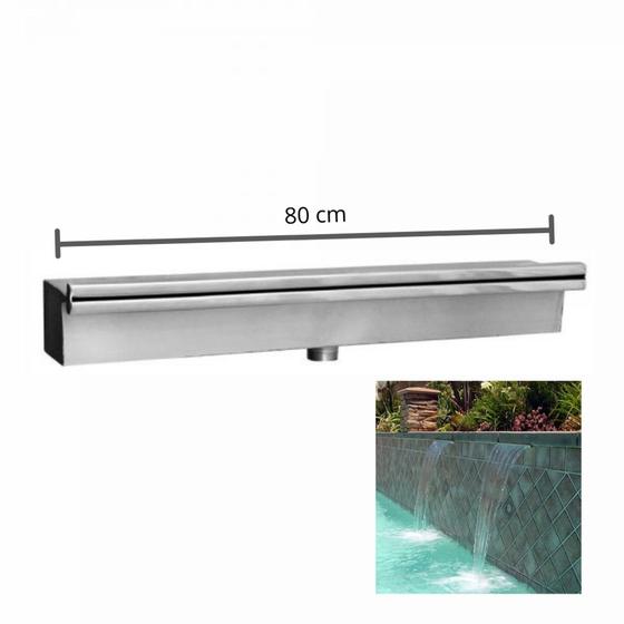 Imagem de Cascata Inox Embutir Parede Lâmina 80 Cm Acabamento Polido Fonte Chafariz Alvenaria