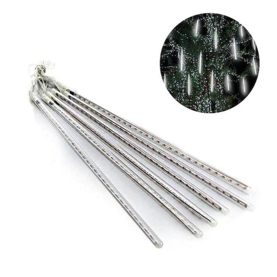 Cascata led chuva de meteoros 8 cubos interno externo prova de agua luzes pisca pisca 8 tubos branco Menor preço em Cascata led chuva de meteoros 8 cubos interno externo prova de agua luzes pisca pisca 8 tubos branco