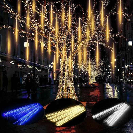 Cascata Natal Chuva Gelo 8 Tubos Bastao Led 50cm Bco Frio Menor preço em Cascata Natal Chuva Gelo 8 Tubos Bastao Led 50cm Bco Frio