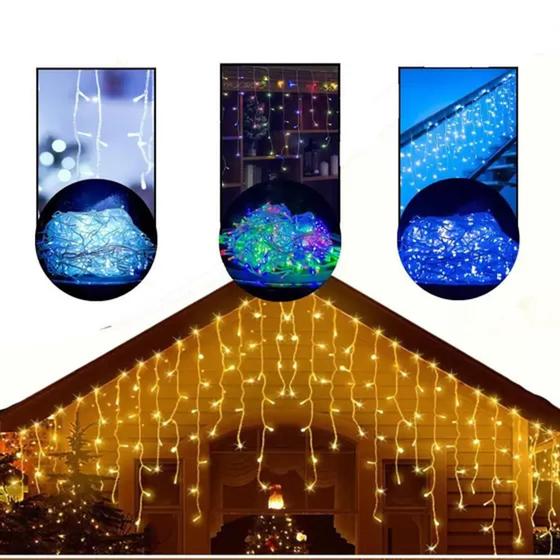 Imagem de Cascata Pisca Pisca C/ 100 Lâmpadas  led 3m 8 Funções 220v - Global