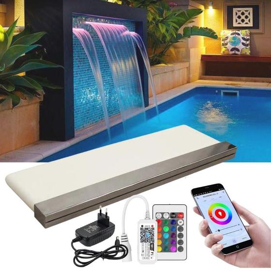 Imagem de Cascata Piscina 100Cm Embutir Iluminação Led Rgb E