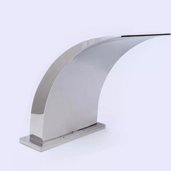 Imagem de Cascata piscina Inox 304 Wave Grande Polida + Base Facil