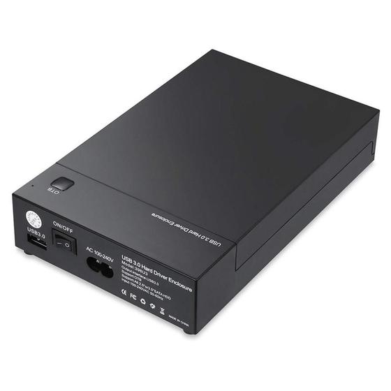 Imagem de Case 2X1 Para Hd Externo Sata 2.5 3.5Mm Botão Liga Desliga