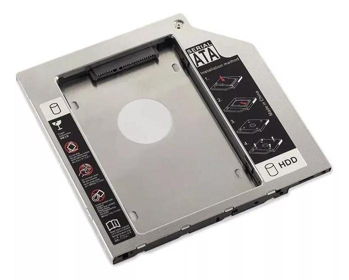 Case Adaptador Caddy 9,5mm Dvd P/segundo Hd Ou Ssd 2.5 Sata Menor preço em Case Adaptador Caddy 9,5mm Dvd P/segundo Hd Ou Ssd 2.5 Sata
