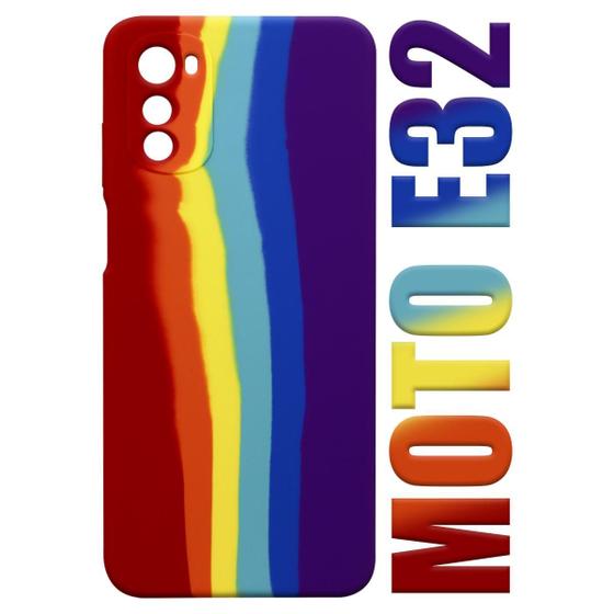 Imagem de Case Aveludada Compatível Moto E32 Xt2227 6.5 Arco Iris LGBT + Película De Privacidade - Luiza Cell25