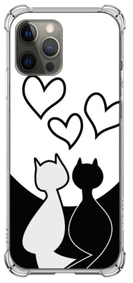 Imagem de Case capa capinha anti impacto gatos branco e preto lg k12 prime