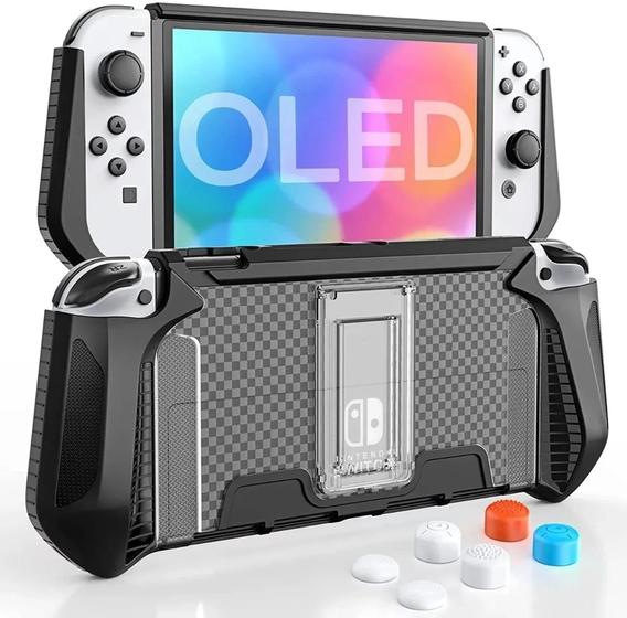 Imagem de Case Capa Proteção Tpu Grip Ergonômico Joycon Compativel com Nintendo Switch Oled