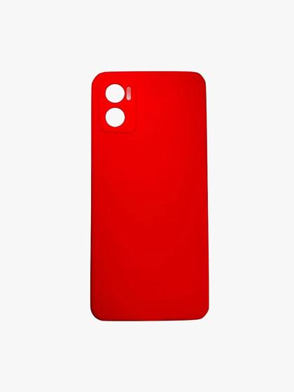 Imagem de Case Capinha Capa Silicone Veludo Vermelha Para Motorola Moto E22