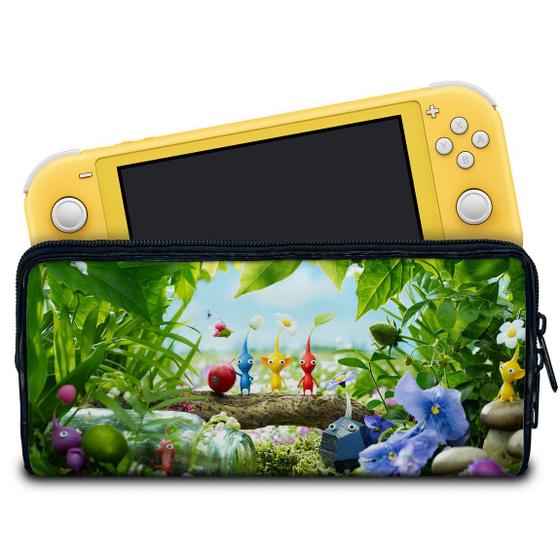 Imagem de Case Compatível Nintendo Switch Lite Bolsa Estojo - Pikmin