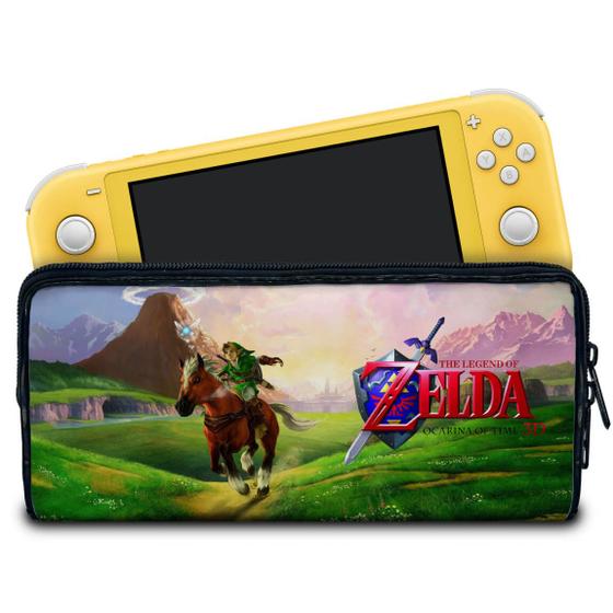 Imagem de Case Compatível Nintendo Switch Lite Bolsa Estojo - Zelda Ocarina Of Time