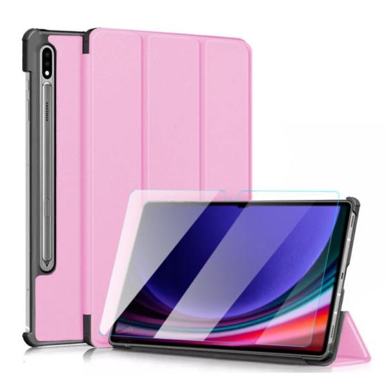 Imagem de Case Couro Para Tablet Samsung S9 Ultra 14.6 X910 + Vidro