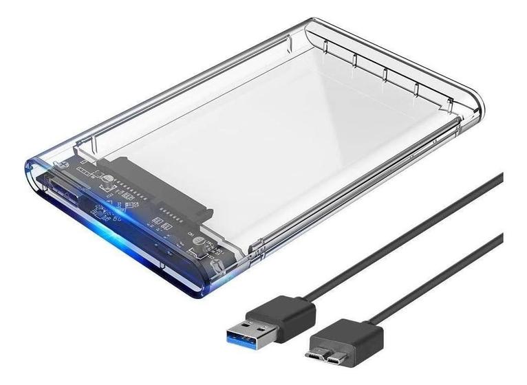 Imagem de Case de Hd Transparente Gaveta Externo 2,5 Usb 3.0 Rápido