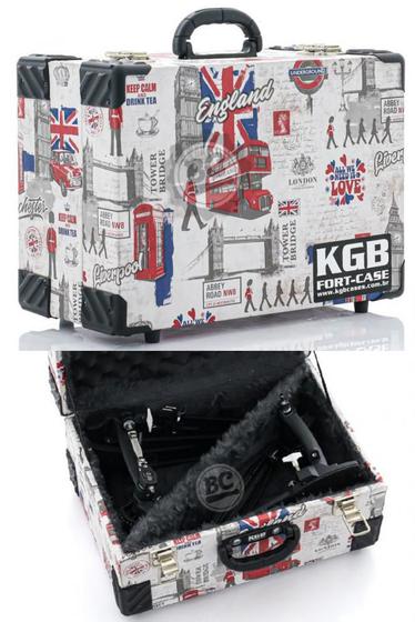 Imagem de Case de Pedal KGB Fort-Case Bandas Britânicas para Pedais Simples ou Duplo com Forração em Tapeçaria