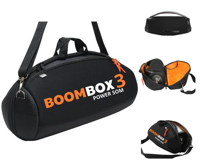 Imagem de Case Estojo Bolsa Mala Para - Boombox 3 Com Bolso Nova Envio Ja