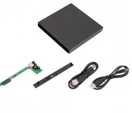 Imagem de Case Externo P/ Gravador de DVD de notebook 9,5mm Slim USB - Preto