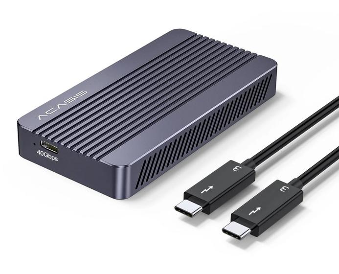 ORICO 40 Gbps M.2 NVMe SSD-behuizing voor Thunderbolt 4/3/USB 4.0 tot 3500 MB/s, M.2 NVMe adapter met ingebouwde ventilator, USB C aluminiumlegering behuizing voor PCIe 2230 2242 2260 2280 M-Key SSD