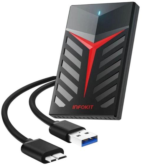 Case Gaveta Hd Ssd Externo 2.5 Pol Sata 3 Usb 3.0 Velocidade 5.0 Gbps Suporta Até 3TB - Infokit Menor preço em Case Gaveta Hd Ssd Externo 2.5 Pol Sata 3 Usb 3.0 Velocidade 5.0 Gbps Suporta Até 3TB - Infokit