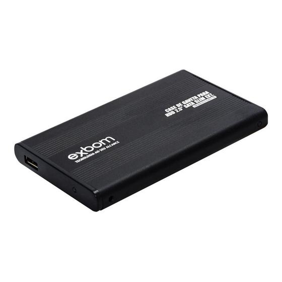 Imagem de Case HD EM Alumínio 2,5" Suporta Hdd SSD Até 2 Tb Sata 2.0 Kit Montagem - Exbom