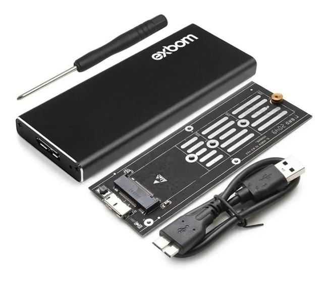 Case Hd Ssd M.2 Sata Iii Nvme Usb 3.0 Alumínio 5gbps Exbom Menor preço em Case Hd Ssd M.2 Sata Iii Nvme Usb 3.0 Alumínio 5gbps Exbom