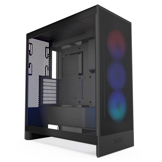 Imagem de Case NZXT H7 Flow RGB 2024 Mid-Tower ATX com ventiladores RGB pretos