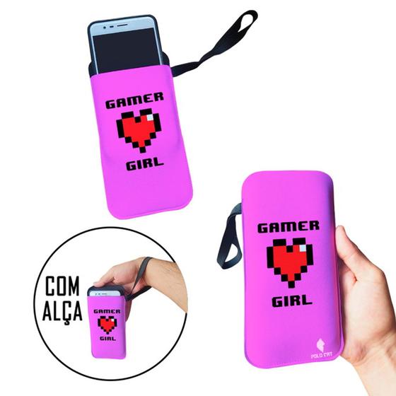 Imagem de Case para Celular Gamer Girl Coração Rosa