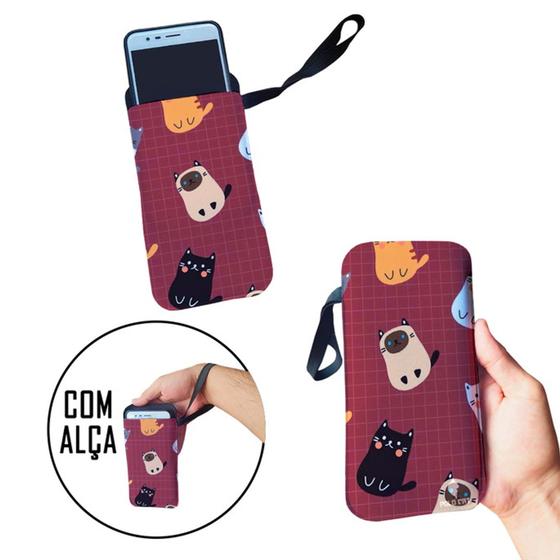 Imagem de Case para Celular Gatos Fofinhos Xadrez Cat