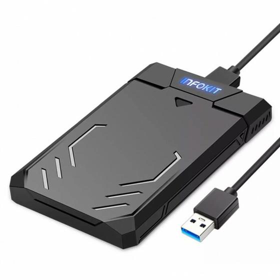 Imagem de Case para HD 2.5 Sata II USB 3.0 Fast 5Gbps Apoio Uasp 3TB Gamer Infokit - ECASE-340