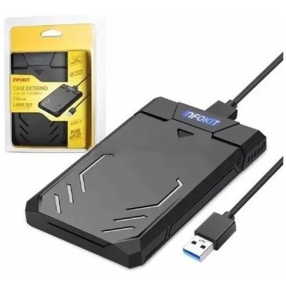 Case para hd 2.5 sata ii usb 3.0 fast 5gbps apoio uasp suporta 3tb gamer infokit ecase-340 Menor preço em Case para hd 2.5 sata ii usb 3.0 fast 5gbps apoio uasp suporta 3tb gamer infokit ecase-340