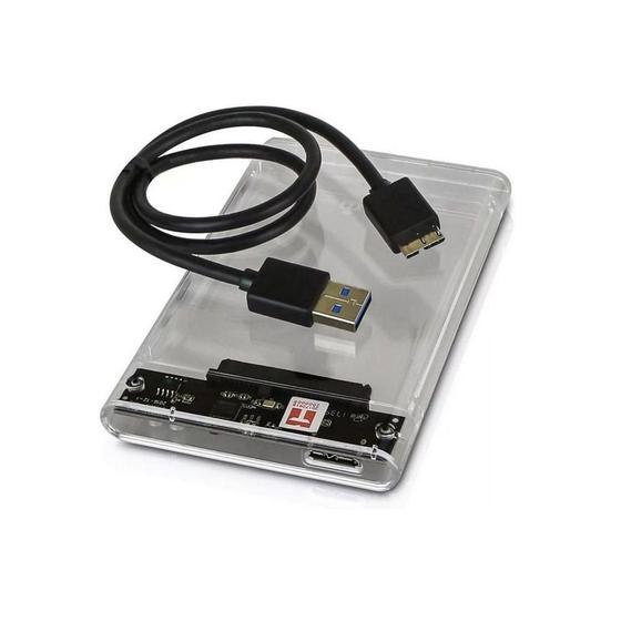 Imagem de Case Para Hd 2.5 Sata Usb 3.0 Transparente Slim Externo Ecase-300