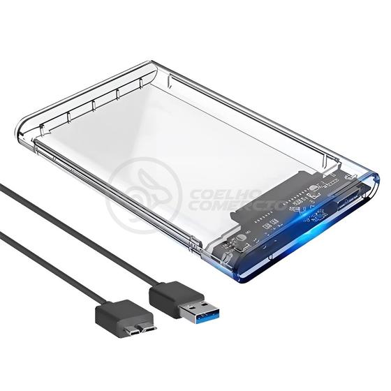 Case para HD 2.5" Transparente USB 3.0 Sata Compatível com PC Notebook e Vídeo Game Menor preço em Case para HD 2.5" Transparente USB 3.0 Sata Compatível com PC Notebook e Vídeo Game