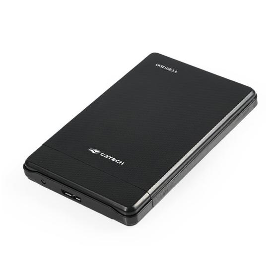 Imagem de Case para HD Externo 2,5 C3Tech, SATA, USB 3.0, Preto - CH-310BK