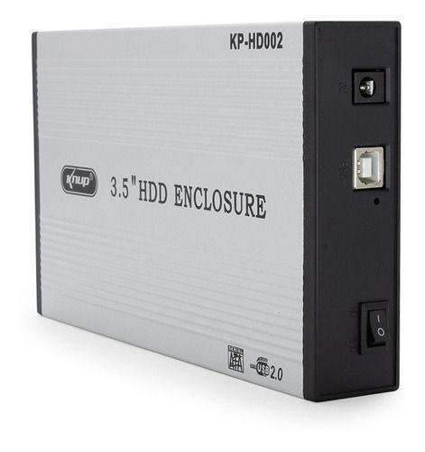 Imagem de Case Para Hd Externo Sata 3.5  Usb 2.0 Knup Kp-hd002 Prata