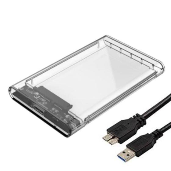 Imagem de Case Para Hd Externo Transparente Notebook Sata 2.5 Usb 3.0 cs07