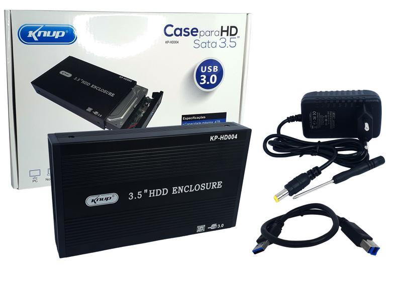 Case para hd sata 3 5 usb 3 0 knup kp hd004 case para hd externo