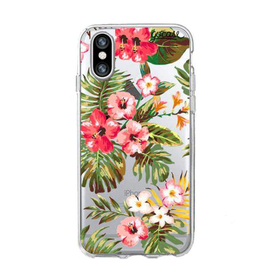Imagem de Case para iPhone X Gocase Floral - Transparente