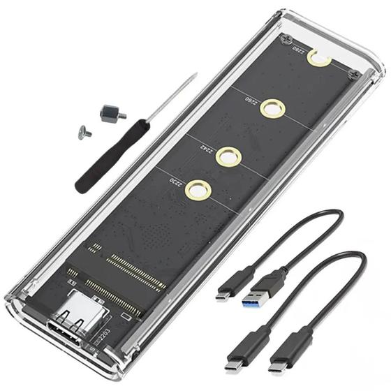 Imagem de Case para ssd m.2 externo tipo c/usb 3.0 para nvme transparente f3 cs-adpt-ngff/nvme