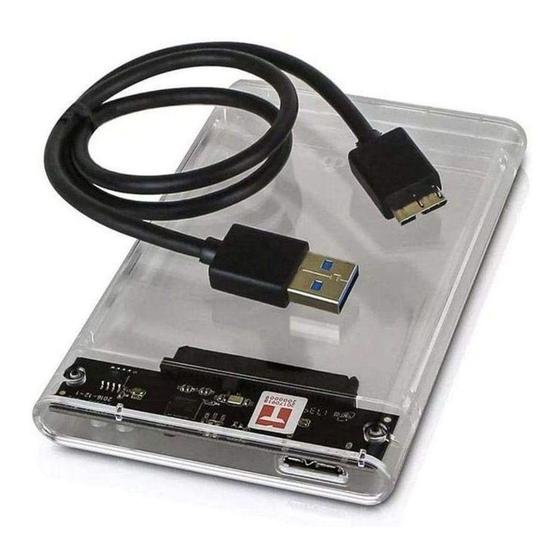 Imagem de Case Pra Hd Externo Transparente Notebook SSD HDD Sata 2.5 Usb 3.0 Exbom ECASE320