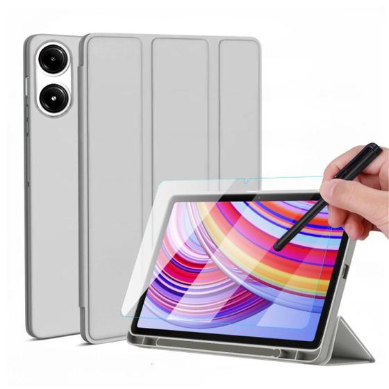 Imagem de Case Slot Caneta Para Xiaomi Poco Pad 12.1 + Caneta + Vidro